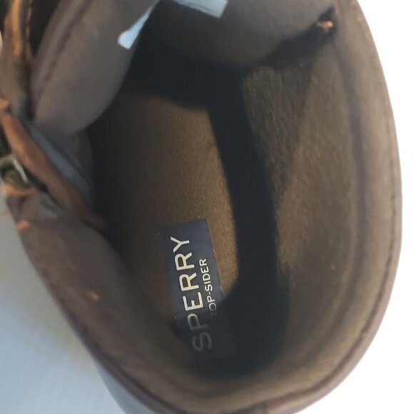Sperry Women's 9M Duck Saltwater Leather Boots Brown Waterproof In Box Excellent - Picture 10 of 15